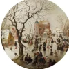 All Jigsaw Puzzles - A Winter Scene with Skaters Near a Castle (Hendrick Avercamp) - 400 Piece Circular