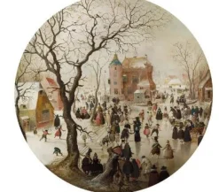 All Jigsaw Puzzles - A Winter Scene with Skaters Near a Castle (Hendrick Avercamp) - 400 Piece Circular