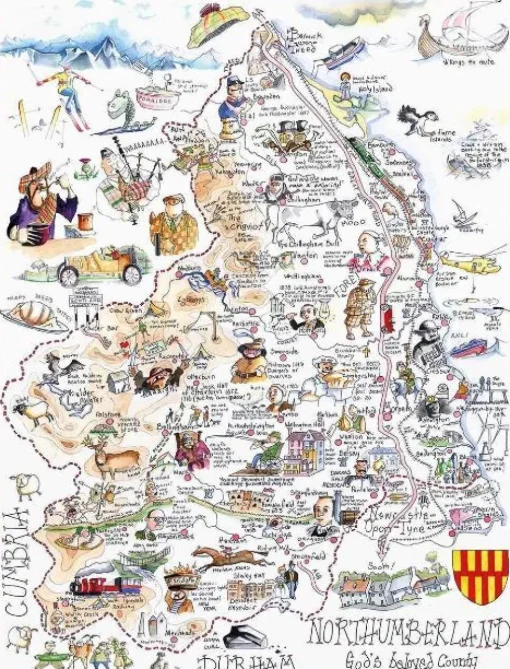 All Jigsaw Puzzles - AJP10730 - Northumberland Map (Tim Bulmer) - 1000 Piece