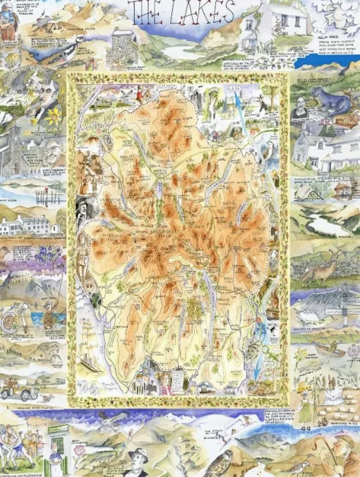 All Jigsaw Puzzles - AJP13165 - The Lake District Map (Tim Bulmer) - 1000 Piece