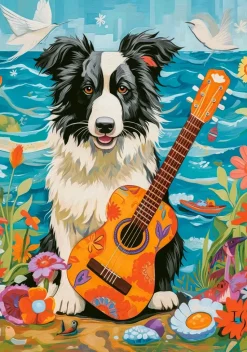 Castorland - 54008 - Collie, Guitar, and the Sea - 500 piece