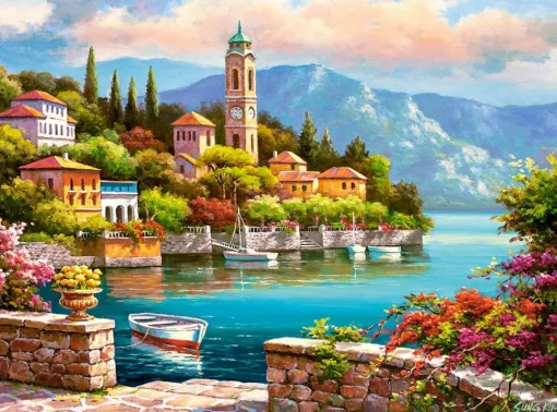 Castorland - 200696 - Village Clock Tower (Sung Kim) - 2000 Piece