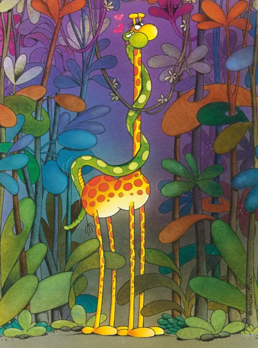 Clementoni - 35079 - Giraffe and Snake (Mordillo) - 500 Piece