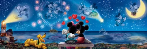 Clementoni - 39449 - Mickey e Minnie (Disney) - 1000 Piece Panoramic