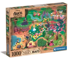 Clementoni - Story Maps - Disney Alice in Wonderland - 1000 Piece