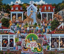 Dowdle Folk Art - 00196 - Day at the Zoo - 500piece