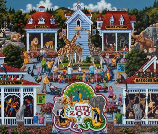 Dowdle Folk Art - 00196 - Day at the Zoo - 500piece
