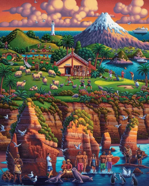 Dowdle Folk Art - 00482 - New Zealand North - 500 Piece