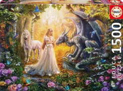 Educa - 17696 - Dragon, Princess and Unicorn (Jan Patrik Krasny) - 1500 Piece