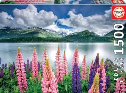 Educa - 19271 - Lupins on the Shores of Lake Sils, Switzerland - 1500 Piece