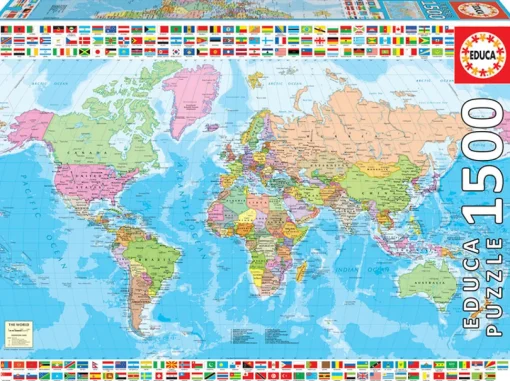 Educa - 18500 - Political World Map - 1500 Piece