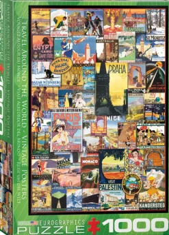 Eurographics - 6000-0755 - Travel Around The World - Vintage Posters - 1000 Piece (With Smart Cut Technology)
