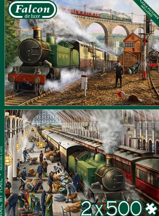 Falcon/Jumbo - 11331 - Mail by Rail (Marcello Corti) - 2 x 500 Piece Puzzles