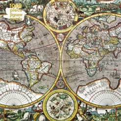 Flame Tree - FTJP 070 - Antique Map of the World (Pieter Van Den Keere) - 1000 Piece