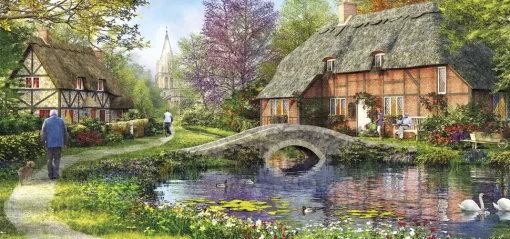Gibsons - 4050 - Cottage By The Brook (Dominic Davison) - 636 Piece Panoramic