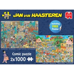 Jumbo - 20049 - The Music Shop and Holiday Jitters (Jan Van Haasteren) - 2 x 1000 Piece Puzzles (Awaiting Images)
