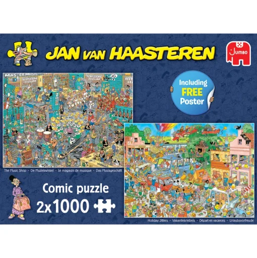 Jumbo - 20049 - The Music Shop and Holiday Jitters (Jan Van Haasteren) - 2 x 1000 Piece Puzzles (Awaiting Images)