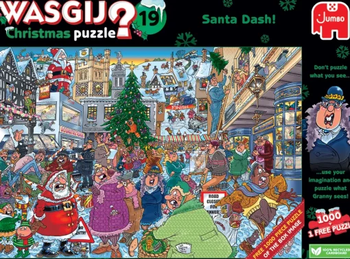 Jumbo - 1110100021 - Wasgij Christmas N0 19 - Santa Dash - 2 x 1000 Piece Puzzles