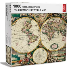 Museums Galleries - JIG 604 - Four Hemisphere World Map (Frederick de Wit (Holland) 1629-1706 - 1000 Piece
