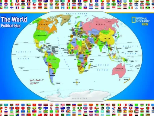 New York Puzzle Company - NPZNG1702 - The World and it`s Flags - 300 Piece
