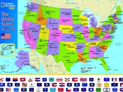 New York Puzzle Company - NPZNG1710 - The United States and it`s Flags - 300 Piece