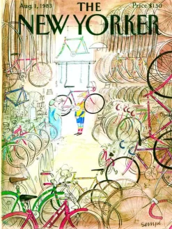 New York Puzzle Company - NPZNY1706 - The New Yorker - Bicycle Shop (Jean-Jacques Sempe) - 1000 Piece