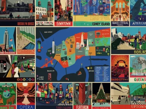 New York Puzzle Company - NPZPT1961 - New York (Paul Thurlby) - 500 Piece