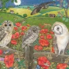 Otter House - 77958 - Owls in Poppy Fields (Anne Mortimer) - 500 Piece