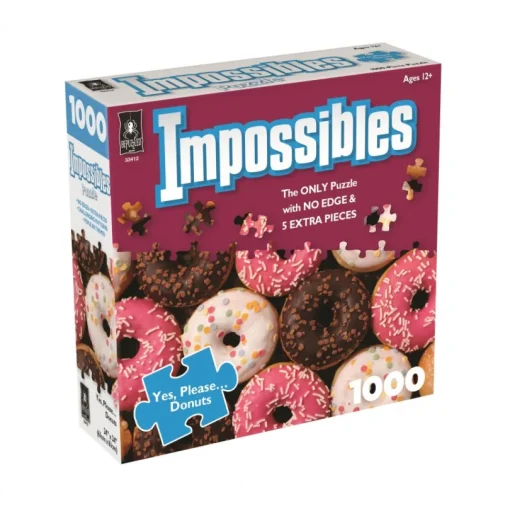 Paul Lamond - 33412 - Impossibles - Donuts - 1000 Piece - (The Puzzle has No Edge & 5 Extra Pieces)