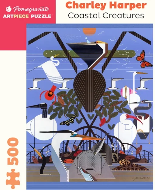 Pomegranate - AA1073 - Coastal Creatures (Charley Harper) - 500 Piece