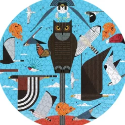Pomegranate - JC001 - Hawk Mountain (Charley Harper) - 500 Piece Circular