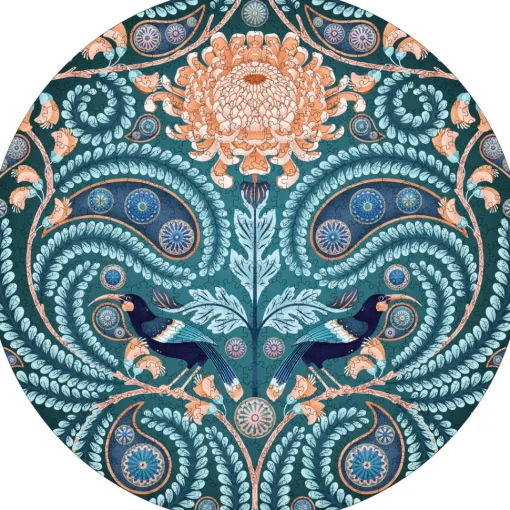 Pomegranate - JC006 - Huia and Chrysanthemum (Catherine Marion) - 500 Piece Circular