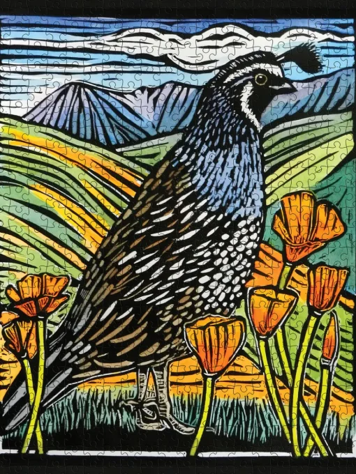 Pomegranate - JP008 - California Quail (Molly Hashimoto) - 500 Piece