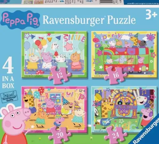 Ravensburger - 1200 4016 - Peppa Pig - Let`s Party - 1 x 12, 1 x 16, 1 x 20, 1 x 24 Piece Puzzles