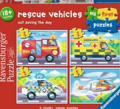 Ravensburger - 1200 4064 - Rescue Vehicles - 1 x 2, 1 x 3, 1 x 4, 1 x 5 Piece Puzzles