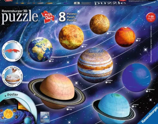 Ravensburger - 11668 - 8 Planets - 522 Piece 3D Puzzles