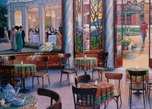 Ravensburger - 16449 - A Cafe Visit (John O`Brien) - 1000 Piece