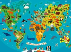 Ravensburger - 13287 - Animal World Map - 150 XXL Piece