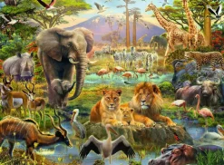 Ravensburger - 12891 - Animals of the Savanna (Jan Patrik Krasny) - 200 XXL Piece