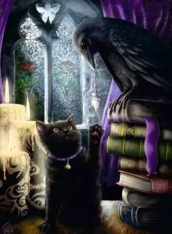 Ravensburger - 16987 - Black Cat and Raven ( Linda M.Jones) - 500 Piece