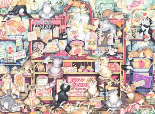 Ravensburger - 16756 - Crazy Cats - Mr Catkin`s Confectionery (Linda Jane Smith) - 500 Piece
