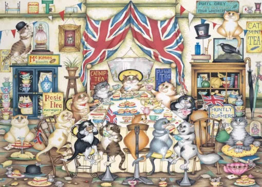 Ravensburger - 17487 - Crazy Cats - Afternoon Tea at Tiddles (Linda Jane Smith) - 1000 Piece