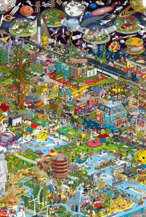 Ravensburger - 17319 - Guinness world Records (Red Hunt) - 2000 Piece Panoramic