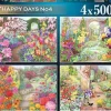Ravensburger - 17139 - Happy Days No4 - Glorious Gardens (Anne Searle) - 4 x 500 Piece Puzzles