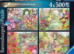 Ravensburger - 17139 - Happy Days No4 - Glorious Gardens (Anne Searle) - 4 x 500 Piece Puzzles