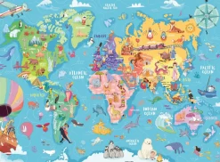 Ravensburger - 13343 - Map of the World (Alice De Marco) - 100 XXL Piece