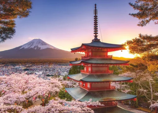 Ravensburger - 17090 - Mount Fuji Cherry Blossom View, Japan - 1000 Piece