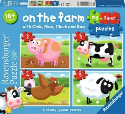 Ravensburger - 07302 - On the Farm - My First Puzzles - 1 x 2, 1 x 3, 1 x 4, 1 x 5 Piece Puzzles