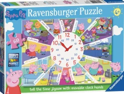 Ravensburger - 09510 - Peppa Pig - Peppa`s Busy Day - 60 Piece (Tell the Time Jigsaw with Movable Hands)