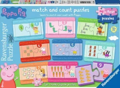 Ravensburger - 05109 - Peppa Pig - Match and Count Puzzles - 9 x 2 Piece Chunky Jigsaw Puzzles